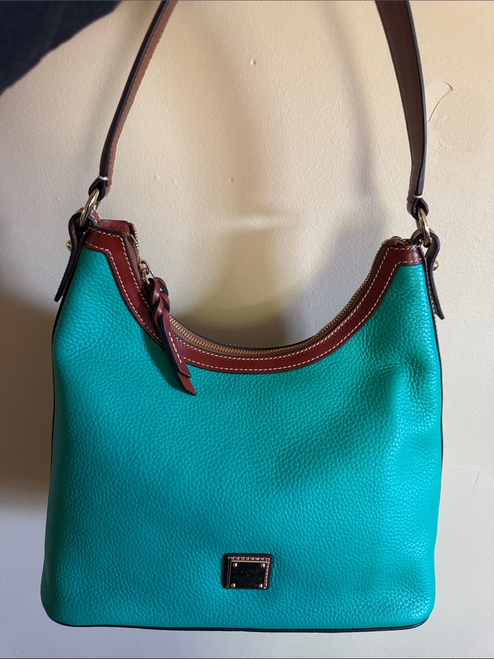 Dooney & Bourke Shoulder Bag with Brown Trim